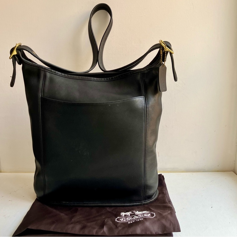 Vintage Coach Legacy Slim Bucket Black Leather No AO3-9060 EUC - Picture 12 of 12